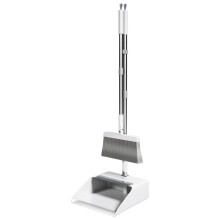 Broom and Dustpan Set, Upright Angle With Built-In Comb Teeth, 2-In-1 For Kitchen, Lobby, Pet Hair and Hard Floors