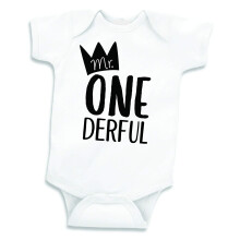 Bump and Beyond Designs Baby-Boys First Birthday Outfit Mr. One-derful Apparel Svart 12-18 mnader kortrmad