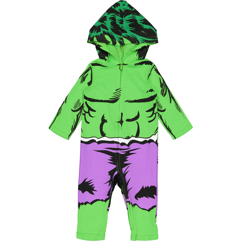 Marvel Avengers Hulk Infant Baby Boys Zip Up Cosplay Coverall 24 Months-image-OPC-PM8TPR8-NEW