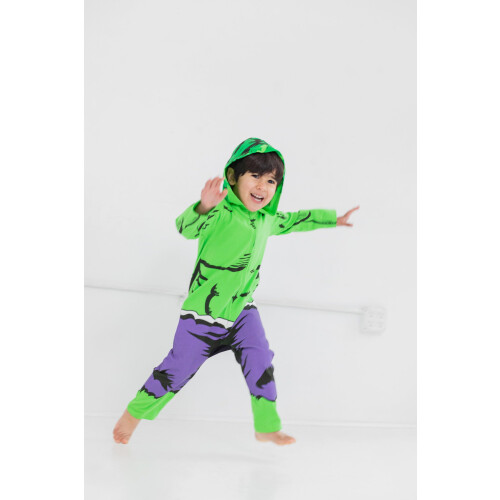 Marvel Tuta cosplay con cerniera per bambini Marvel Avengers Hulk 2T 1