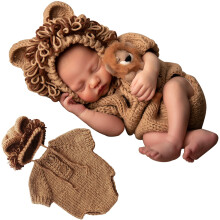 M&G House Puntelli per fotografia neonato Costume da leone Accessori per servizi fotografici per bambini Adatto a 0-2 mesi Puntelli per fotografi