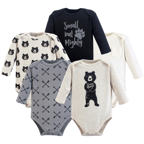 Yoga Sprout Bomull Bodysuit 5 Pack Bear Kramar 3-6 mnader