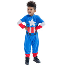 Marvel Avengers Captain America Toddler Boys Zip Up Cosplay Coverall 2T
