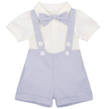 IMEKIS Baby Jungen 1. Geburtstag 1st Cake Smash Outfits Y Back Hosenträger Bloomers Fliege Anzug Hellblau 6-12 Monate