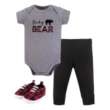 Little Treasure Unisex Baby Cotton Bodysuit housut ja kenksetti Baby Bear lyhythihainen 6-9 kuukautta
