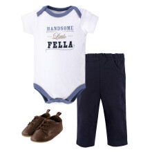 Little Treasure Unisex Vauvan puuvillainen bodihousu ja kenksetti Komea Fella lyhythihainen 3-6 kk