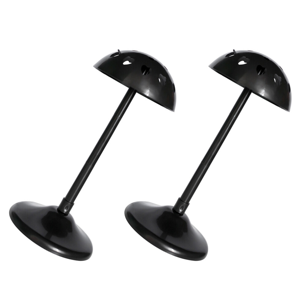 Artibetter Unisex Black 2Pcs Home Use Wig Styling Stand Plastic Hairpiece Display Holder