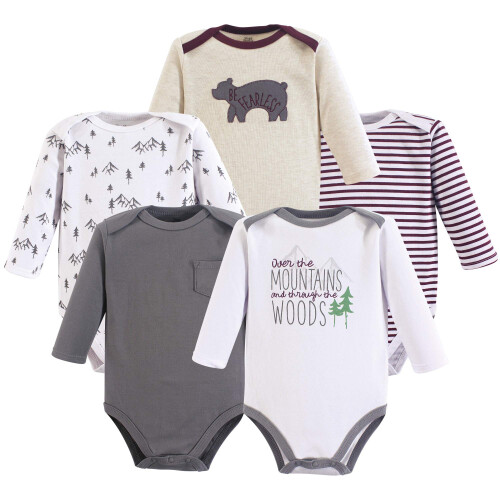 Yoga Sprout Bomull Bodysuit 5 Pack Mountains 6-9 mnader