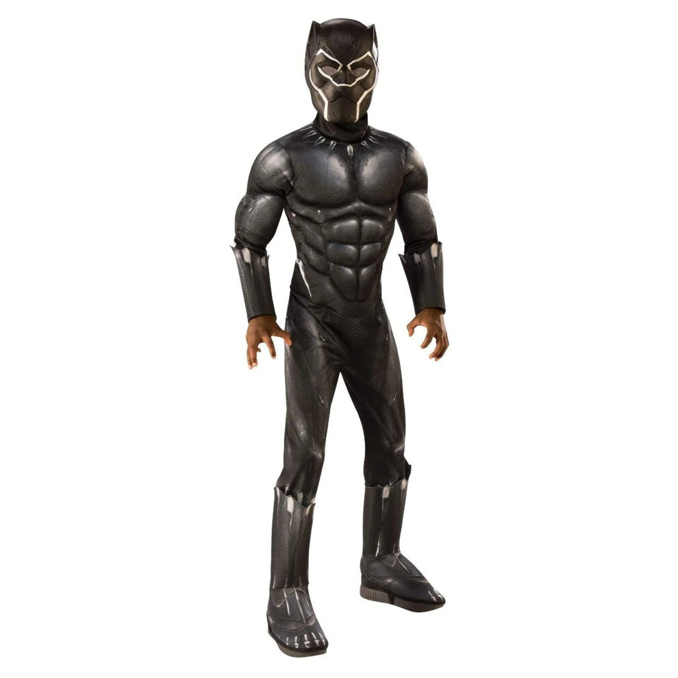 (Large) Kids Official Deluxe Black Panther Costume | Avengers Endgame Superhero