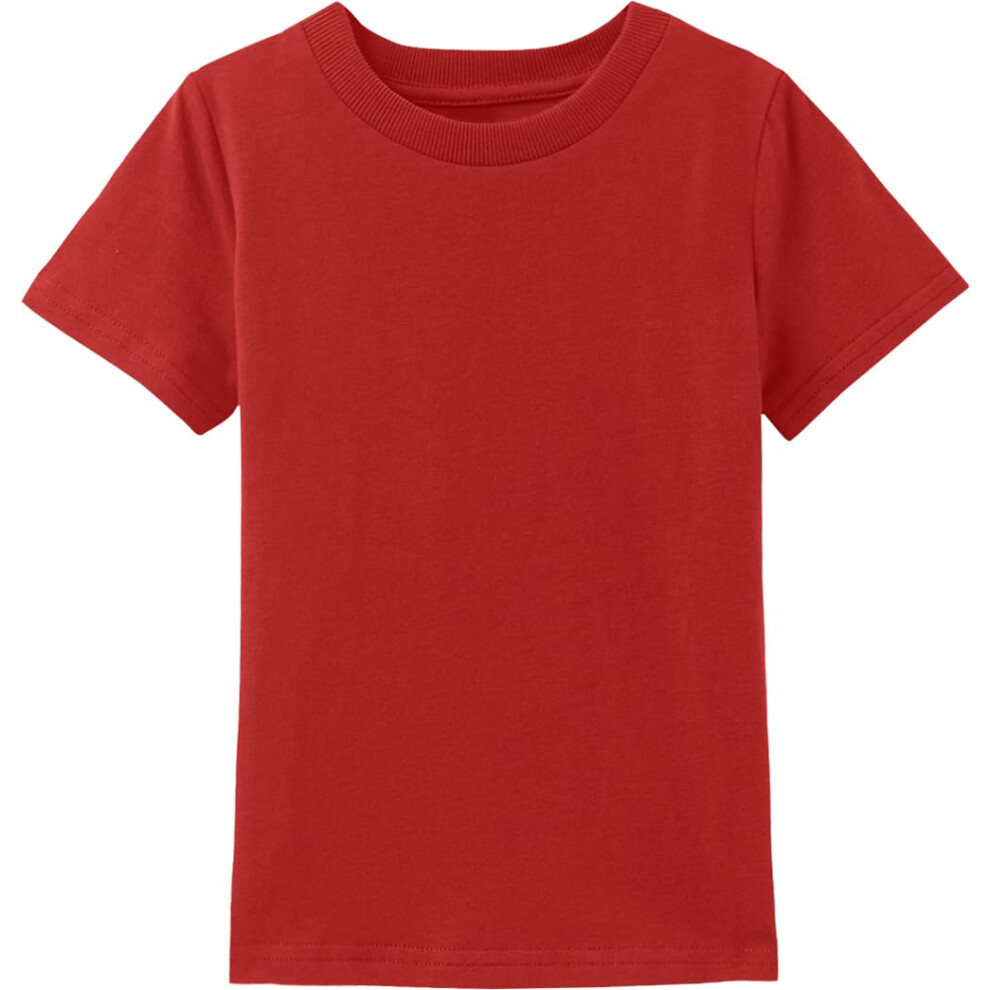 Bluzki Z OkrąGłYm Dekoltem Dla MaluchóW Cosland W Jednolitym Kolorze, Czerwone 4T-image