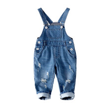 KIDSCOOL SPACE Salopette en Jean pour bb garon et fille, Denim dchir, vtements de travail mignons, bleu clair, 6-12 mois