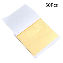 50 stuks 8x8,5 cm foliepapier imitatie goudblad goud