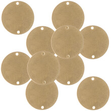 10 ronde koperen stansplaatjes goudkleurig voor DIY graveerlabels