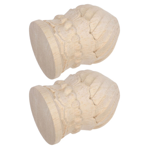 2 Stuks Onafgewerkt Bedpost Eindknoppen Handgesneden Decoratief