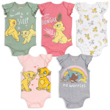 Disney Lv krl Simba Nala pro novorozen holcicky 5 balen body 0-3 mesce