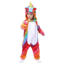 Easuit Mehrfarbiger Einhorn-Einteiler-Pyjama Tierkostüm Halloween Cosplay für Kinder 10–12 EA-Unicorn35 G-fish Scales Einhorn