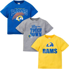 NFL Los Angeles Rams 3-Pack Korte Mouwen Team Fan T-shirt, Blauw/Geel/Grijs, 12 Maanden