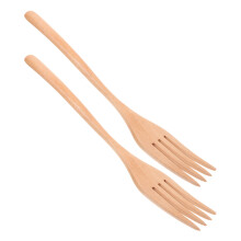 2Stk Holzsalat Gabeln Beige Holz Gabeln Zum Servieren Rühren