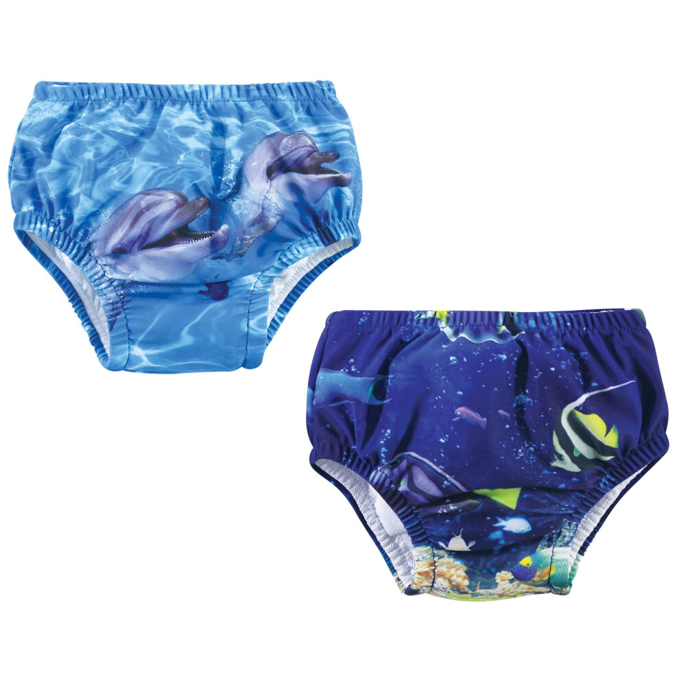 Hudson Baby Unisex Baby Zwemluiers Coral Reef Dolphin 3 Peuter-image