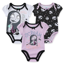 Disney Minnie Mouse Winnie the Pooh Lilo & Stitch Nightmare Before Christmas Mdchen-Body im 3er-Pack fr Neugeborene und Kleinkinder