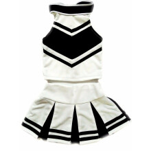Totaal 2550 Meisjes Cheerleader Outfit Uniform Kostuum Cosplay Halloween Wit/Zwart (XXL / 13-16)