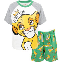 Disney Lion King Simba Batole Boys Grafick tricko French Terry Shorts Set Zelen/Bl 5T