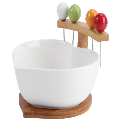 Set hartvormige keramische fruit- en saladebowl