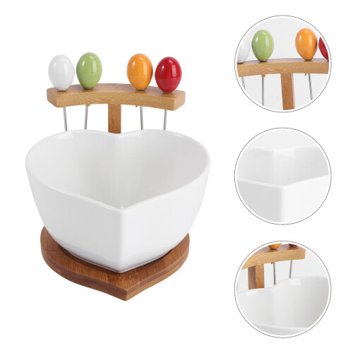 Set hartvormige keramische fruit- en saladebowl 2