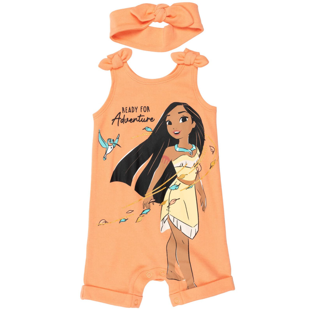 Disney Princess Pocahontas Newborn Baby Meisjes Romper En Hoofdband Set Oranje 0-3 Maanden-image