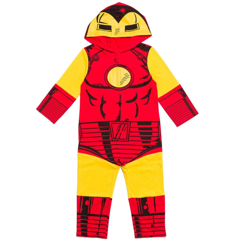 Marvel Avengers Iron Man Toddler Boys Zip Up Cosplay Coverall 2T Red
