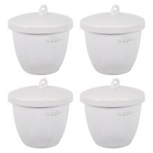 4-teiliges keramik-tiegel-set mit deckel, hitzebeständig