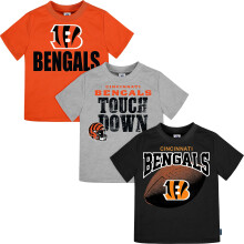 NFL Baby Peuter Jongens 3-Pack Korte Mouwen T-shirt, Cincinnati Bengals, 12 Maanden Teamkleur