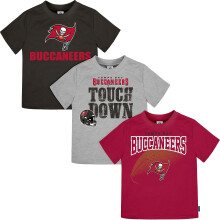 NFL Baby Peuter Jongens 3-Pack Korte Mouwen T-Shirt, Tampa Bay Buccaneers, 12 Maanden