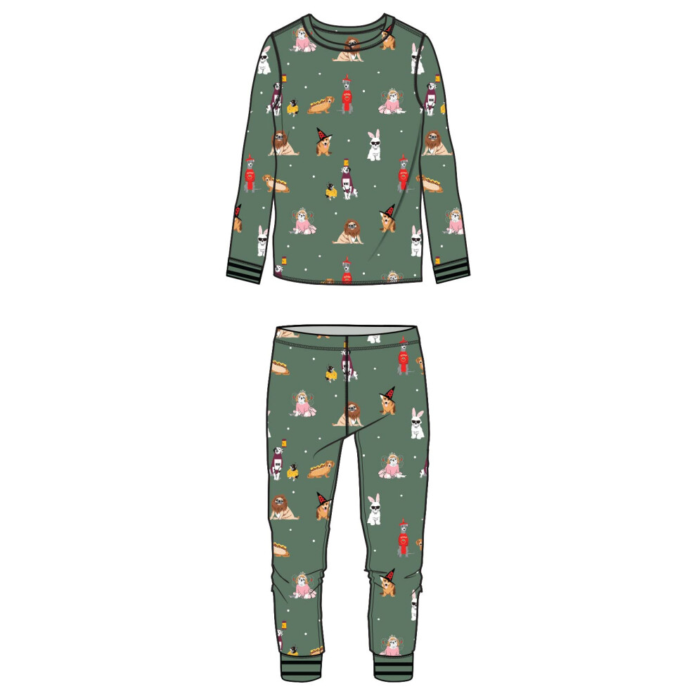 Pj Salvage Kids Unisex Baby-Kinderset Met Lange Mouwen My Dog Is My Boo Pyjama Olijfgroen-image