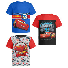 Autk Lightning McQueen Pixar grafikus plk (3 csomag) Ruhk kisgyermekektol gyerekekig 2T B/R/Gy SS Kk/piros/szrke
