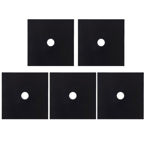 5Stk Wiederverwendbare Schwarze Herdabdeckungen Aus Robustem Material
