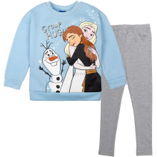 Disney Frozen Princess Anna Elsa Olaf Little Girls Fleece sweatshirt och leggings Outfit Set Ljusbl/Gr 6