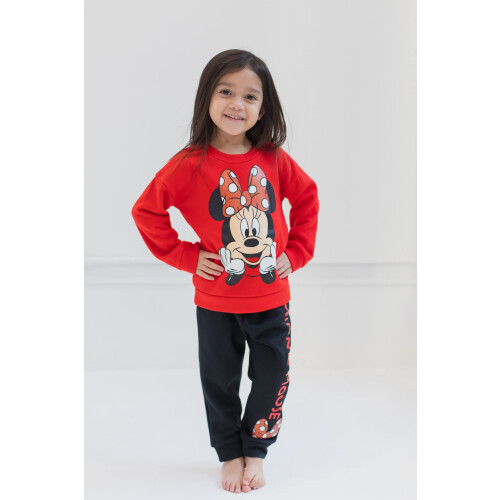 Disney Disney Minnie Mouse Mädchen Fleece Pullover & Hose Schwarz/Rot 18 Monate 1