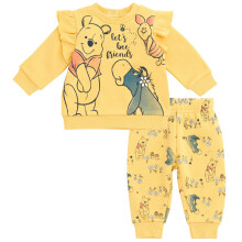 Disney Nalle Puh Eeyore Nalle Smbarn Flickor Fleece sweatshirt och byxor Set Gul 5T