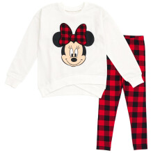 Disney Minnie Mouse Fleece-Sweatshirt und Leggings-Outfit-Set fr kleine Mdchen, Wei/Rot, 78
