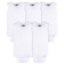 Gerber Unisex Baby Multi-Pack Mouwloze Rompertjes Wit 12 Maanden