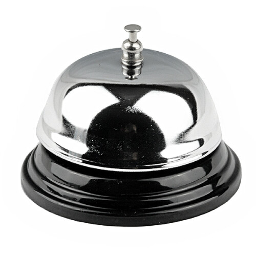 Campanello Servizio in Acciaio Argento Per Reception E Bar