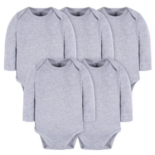 Gerber Gerber Unisex Baby Lang?rmet Solid Onesies Multi-Pack Interlock 180 GSM Gr? Heather