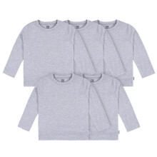 Gerber Baby Kleinkind 5er-Pack Langarm T-Shirts Jersey 160 GSM, Grau Meliert, 18 Monate
