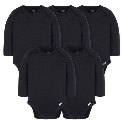 Gerber Gerber Unisex Baby Lang?rmet Solid Onesies Multi-Pack Interlock 180 GSM Sort