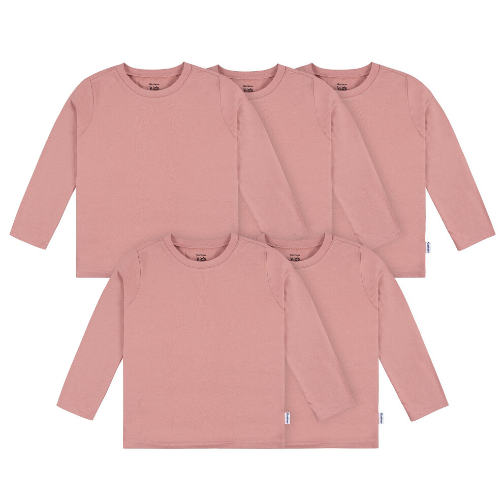 Gerber Baby Toddler 5-Pack Solid Long Sleeve T-Shirts Jersey 160 Gsm Pink 6-9 Months