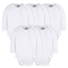 Gerber Unisex Baby Lang?rmet Solid Onesies Multi-Pack Interlock 180 GSM Hvid