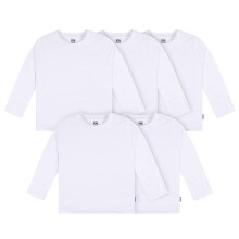 Gerber Baby Peuter 5-Pack Effen Lange Mouwen T-Shirts Jersey 160 GSM, Wit, 4T