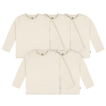 Gerber Baby 5er Pack Langarm T-Shirts Jersey 160 GSM, Natur, 2T