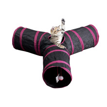 Faltbarer Katzen Tunnel Rosarot 3-Wege Kleintier Spielhaus